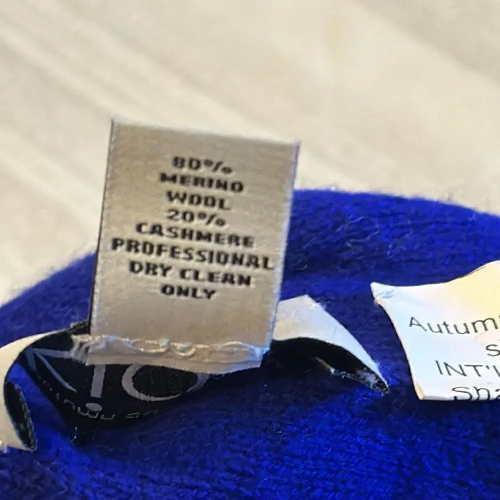 Autumn Cashmere Kids Girls Grey with Blue Splatter Beanie Hat
